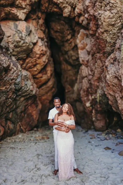 Quiet moment between the couple on their wedding day