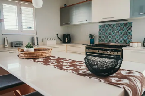 Bright, styled interior of a short-let property